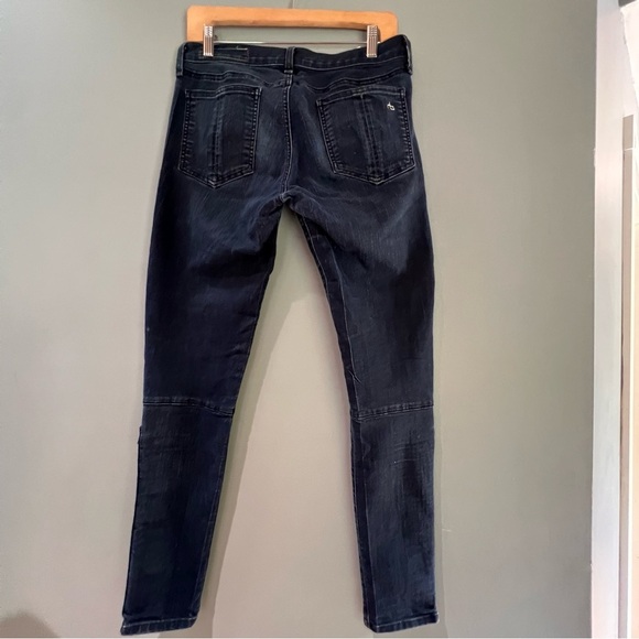 Rag & Bone Ankle Zip Mod Rise Skinny Dark Wash Jeans Size 29 excellent condition - Picture 3 of 9